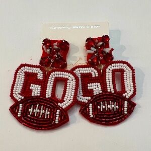 Beaded 'Go Go' Football Earrings